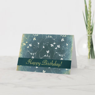 Carte Joyeux anniversaire Motif Vintage avec oiseaux