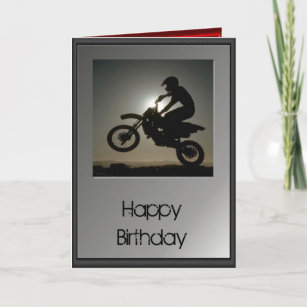 Carte Joyeux anniversaire - Motocross