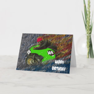 CARTE JOYEUX ANNIVERSAIRE MOTOCYCLETTE MOTO