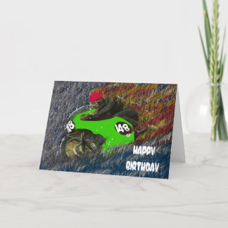 CARTE JOYEUX ANNIVERSAIRE MOTOCYCLETTE MOTO