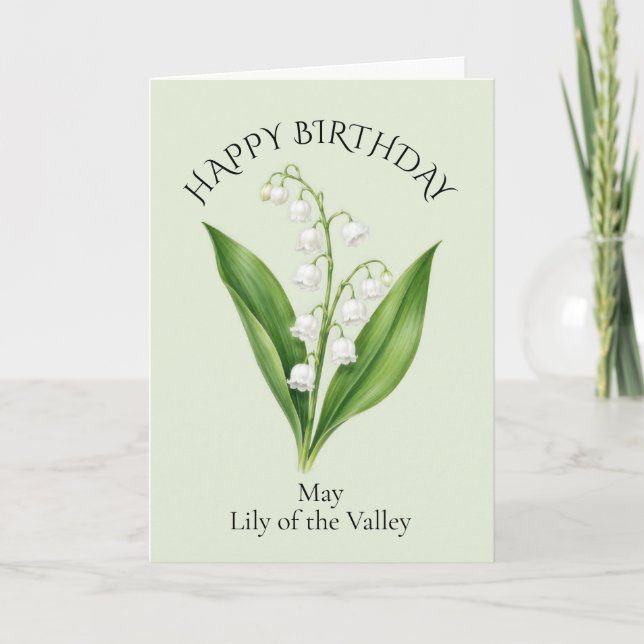 Carte Joyeux Anniversaire Muguet de Mai (Devant)