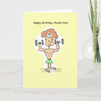 Carte Joyeux Anniversaire, Muscle Man Card.