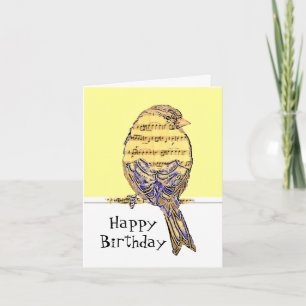Carte Joyeux Anniversaire Musicien Fun Music Note Bird