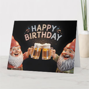Carte "Joyeux Anniversaire" Nains Verres à Bière en Trin