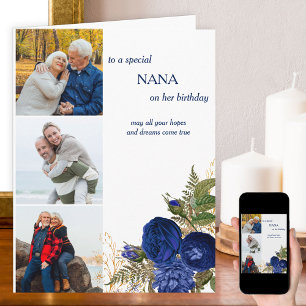 Carte Joyeux Anniversaire Nana 3 Photo Roses Bleues