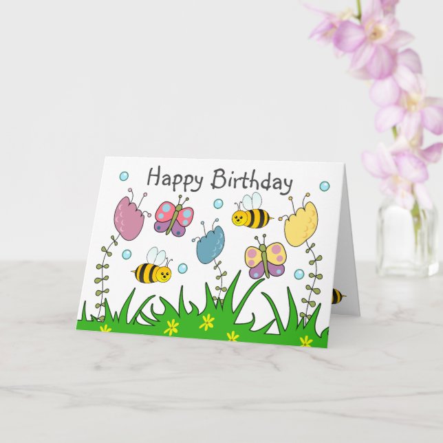 Carte Joyeux Anniversaire Nature  (Orchidée)