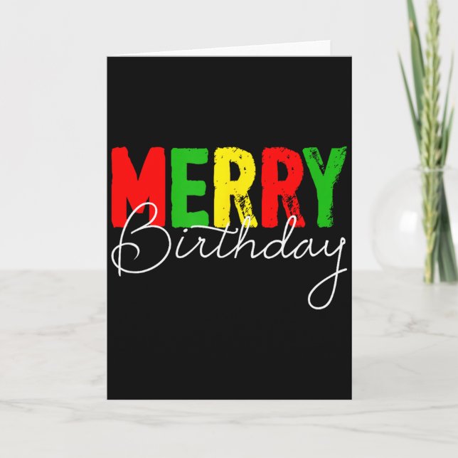 Carte Joyeux anniversaire, né le jour de Noël  (Devant)
