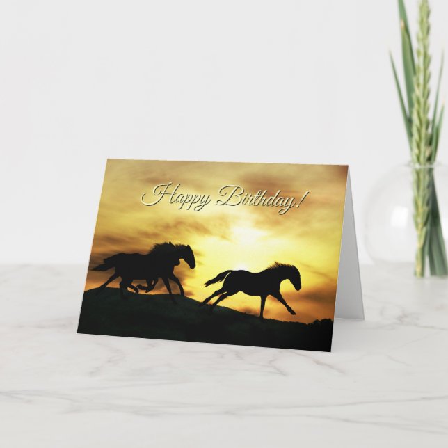 Carte Joyeux anniversaire Né pour être un cheval sauvage (Devant)
