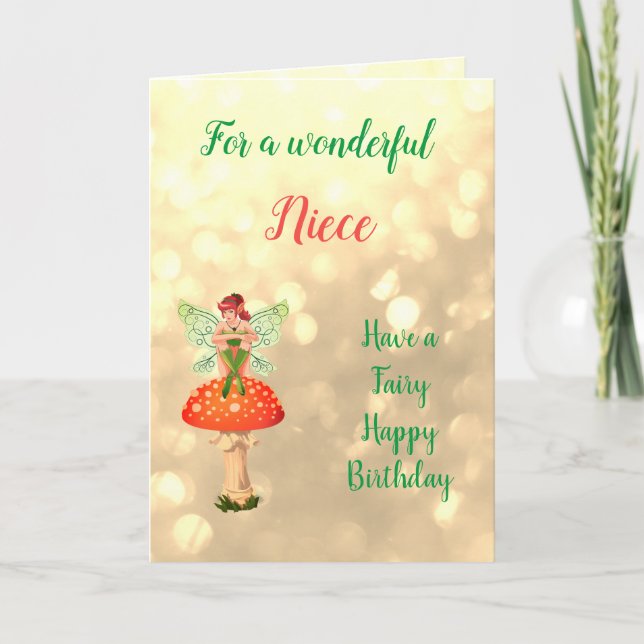 Carte Joyeux Anniversaire Niece Design de la fée (Devant)