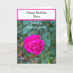 Carte Joyeux Anniversaire nièce rose rose brillant Cupca