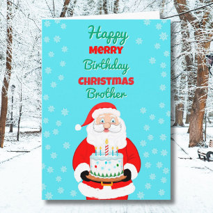 Carte Joyeux anniversaire Noël Père Noël Brother