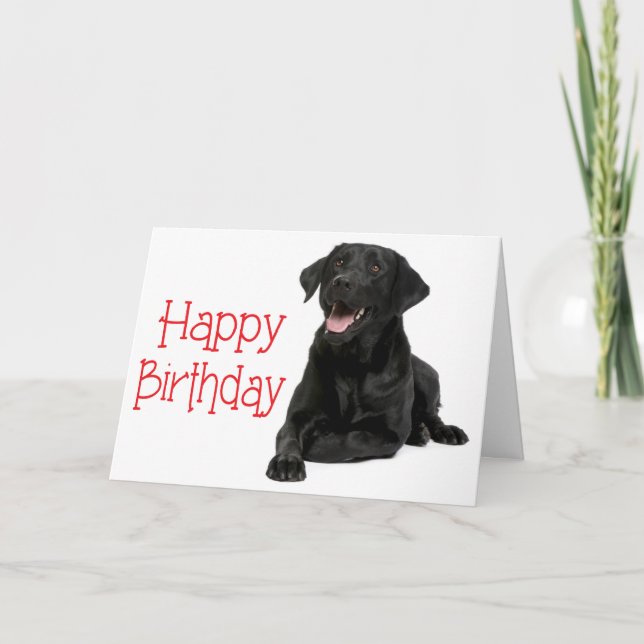 Carte Joyeux Anniversaire Noir Labrador Chien de Chien d (Devant)