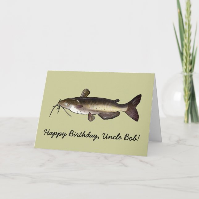 Carte Joyeux Anniversaire Nom Catfish personnalisable (Devant)