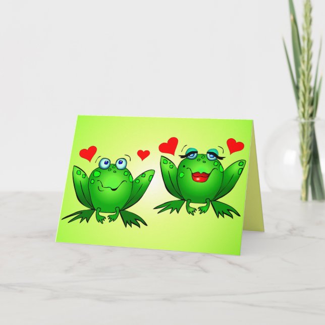 Carte Joyeux Anniversaire Noms Cute Grenouilles de Dessi (Devant)
