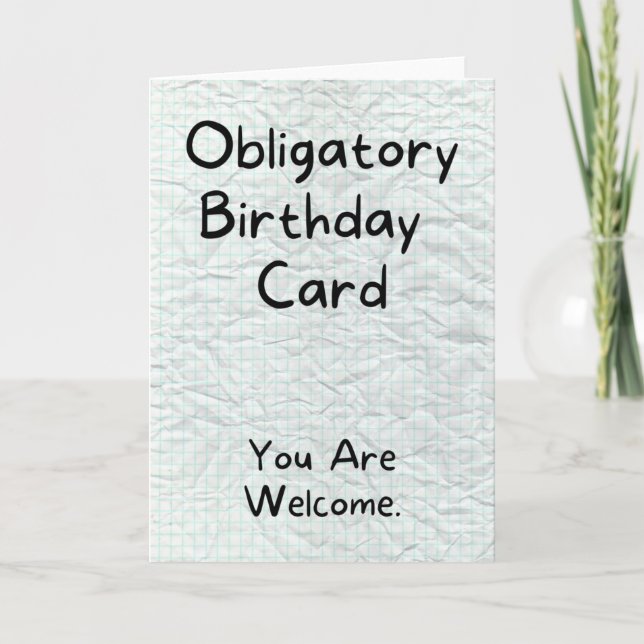 Carte Joyeux anniversaire - Obligatoire (Devant)