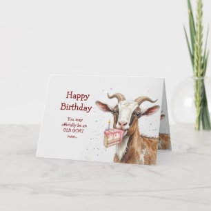 Carte Joyeux anniversaire officiellement Vieux chèvre no