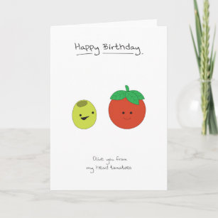 Carte Joyeux anniversaire - Olive & Tomates