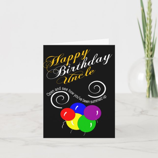 Carte joyeux anniversaire oncle drôle (Devant)