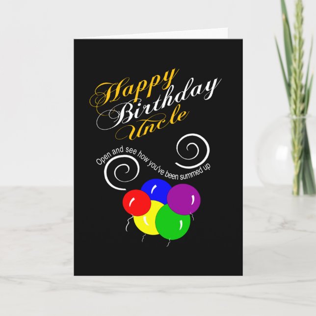 Carte joyeux anniversaire oncle drôle (Devant)