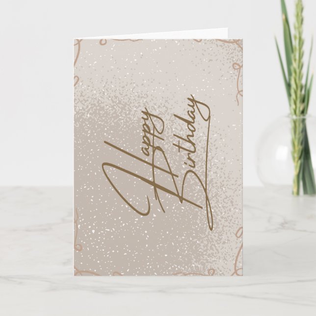 Carte Joyeux Anniversaire Or (Devant)
