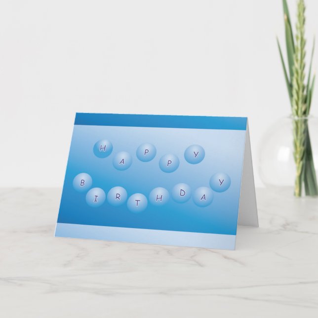 Carte Joyeux Anniversaire Orbes Bleues (Devant)