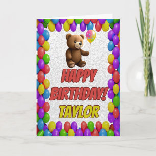 Carte Joyeux Anniversaire Ourson Mignon