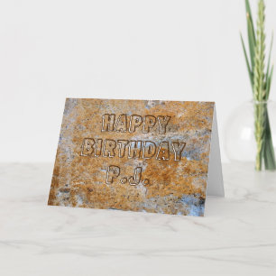 Carte Joyeux anniversaire P.J. à l'âge de pierre