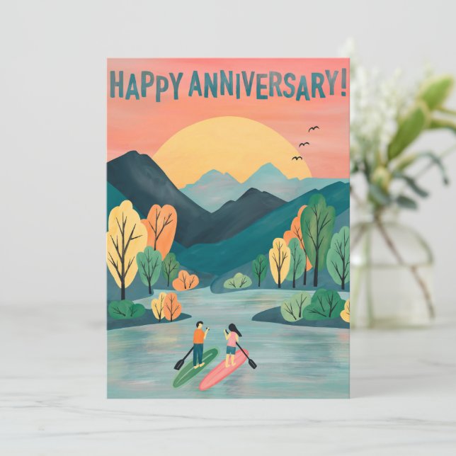 Carte Joyeux anniversaire Paddleboard SUP Paddleboard (Debout devant)