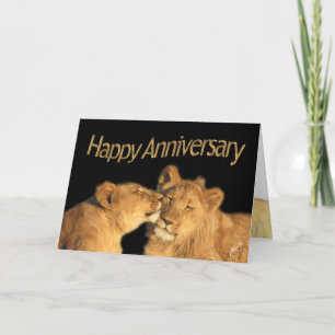 Carte Joyeux Anniversaire - Paire de Lions, Parc Nationa