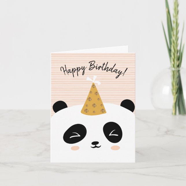 Carte Joyeux anniversaire panda (Devant)