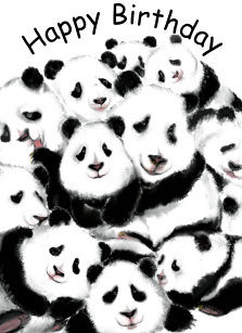 Cartes De Vœux Dessin Panda Zazzle Fr