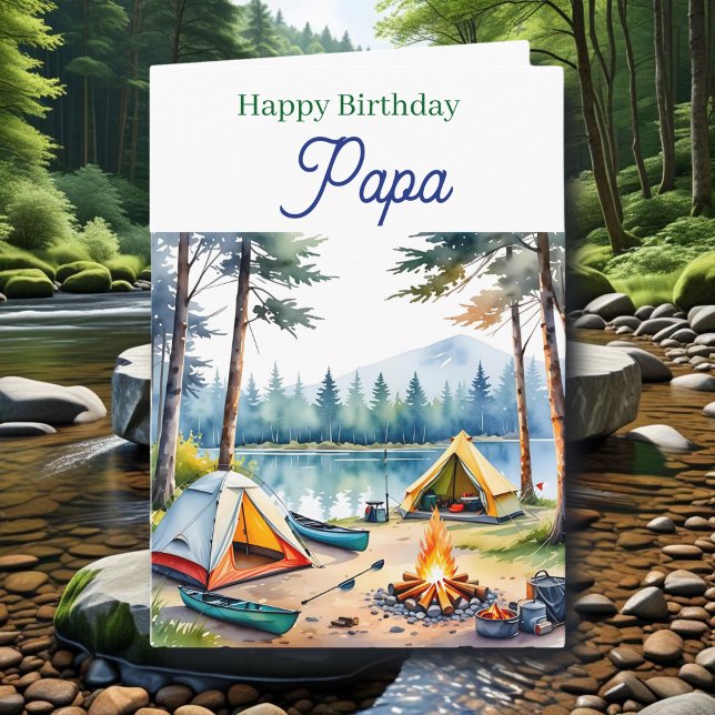 Carte Joyeux anniversaire Papa  | Boîte d'articles de pê (Créateur téléchargé)