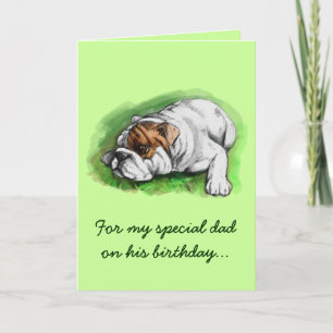 Carte Joyeux anniversaire papa : Bulldog