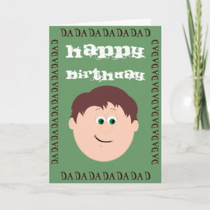 Carte Joyeux anniversaire papa cheveux Brown (fille)