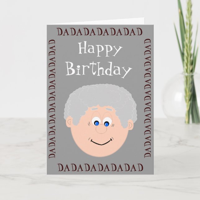 Carte Joyeux anniversaire papa cheveux gris du fils (Devant)