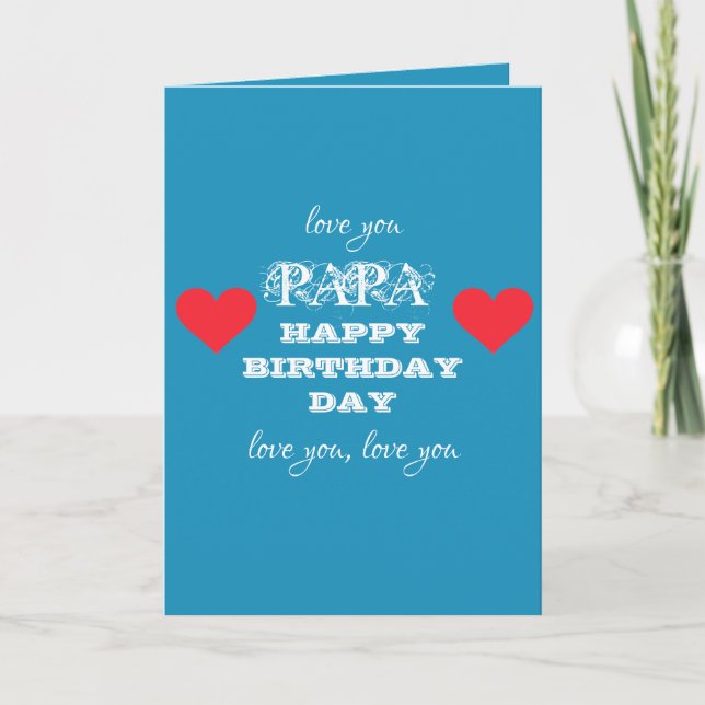 Carte Joyeux anniversaire Papa Chic Noms de script Anniv (Devant)
