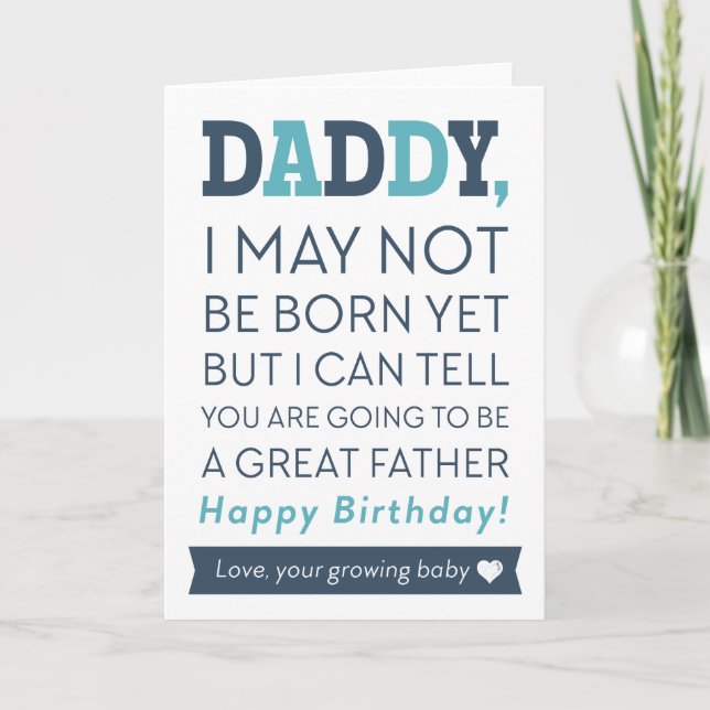 Carte Joyeux Anniversaire Papa de la part de bébé qui gr (Devant)