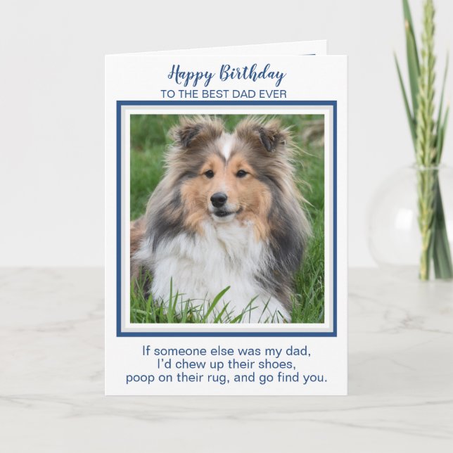 Carte Joyeux Anniversaire Papa Drôle Chien Mondes Meille (Devant)