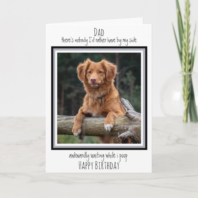 Carte Joyeux anniversaire papa mignon photo de chien - C (Devant)