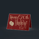 Carte Joyeux anniversaire papa n'importe quel âge et nom<br><div class="desc">Un design élégant de typographie stylisée dans des couleurs masculines de bordeaux et d'or. Il est très polyvalent car vous pouvez facilement personnaliser l'âge selon vos besoins! Happy Birthday est placé dans une typographie ornée de script en or, et l'âge est dans une police de caractères et de couleur, montré...</div>