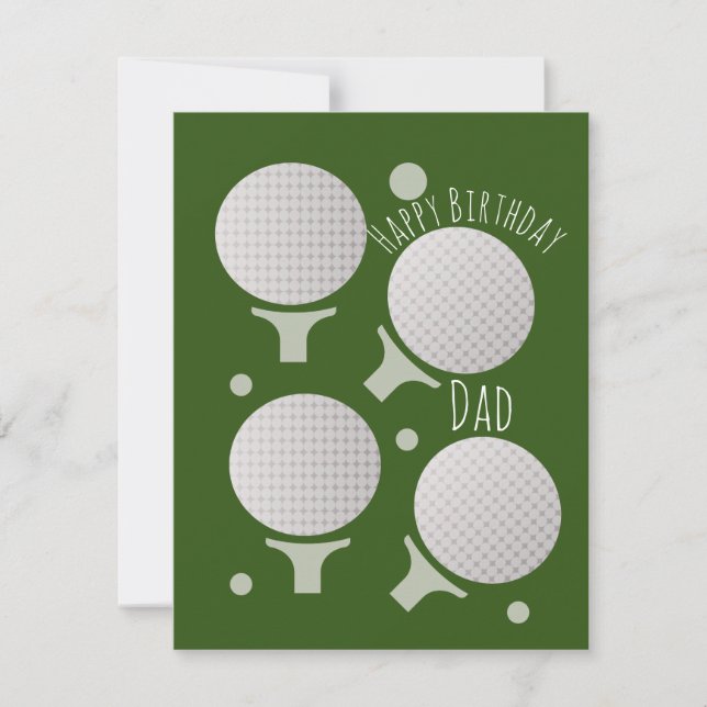 Carte Joyeux Anniversaire Papa Père Grand-père Golf (Devant)
