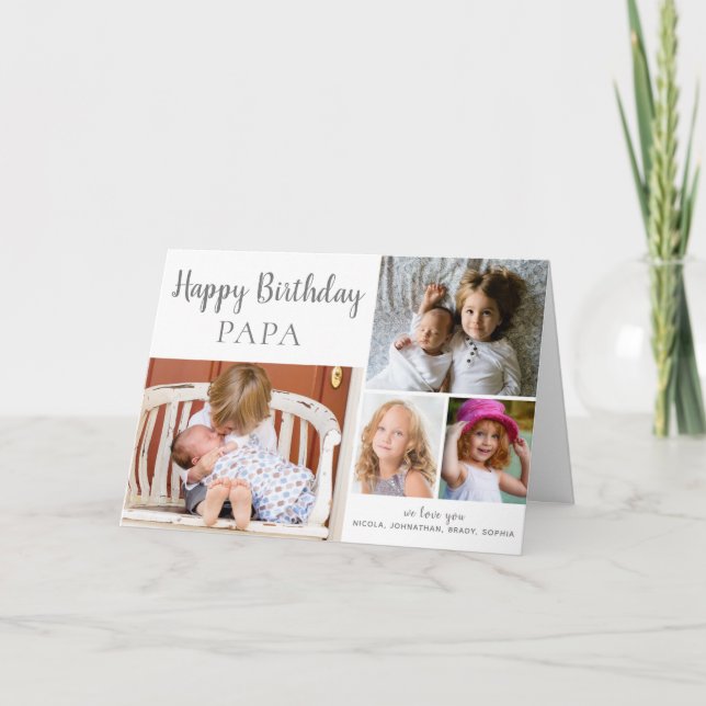 Carte Joyeux anniversaire PAPA photo Collage (Devant)