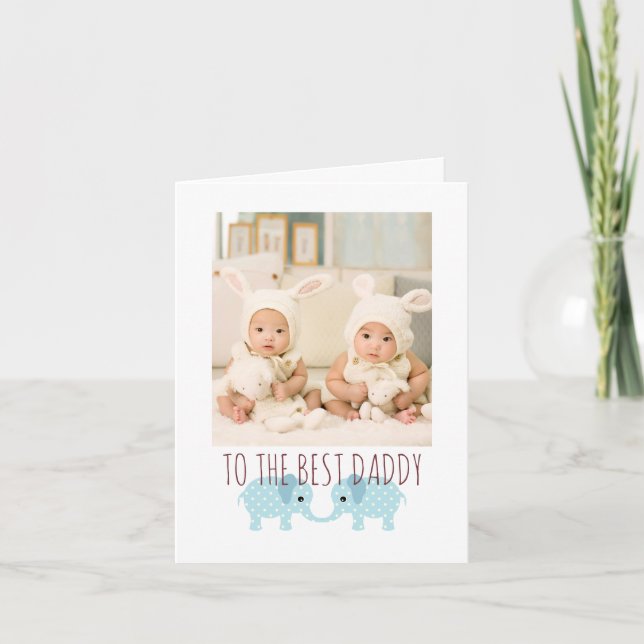 Carte Joyeux Anniversaire Papa Photo De Twins (Devant)