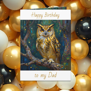Carte Joyeux anniversaire Papa Thème Chouette