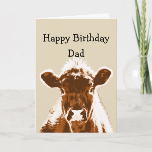 Carte Joyeux anniversaire Papa Vache Joke Humour