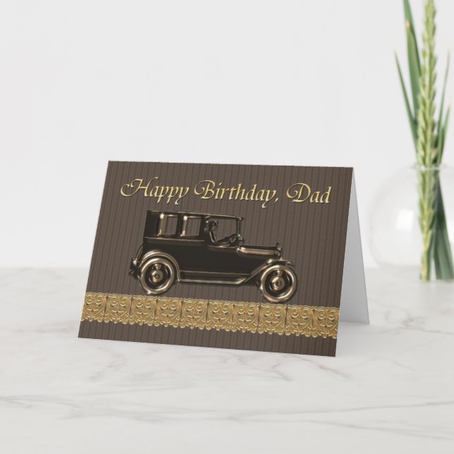 Carte Joyeux anniversaire Papa Voiture classique (Devant)