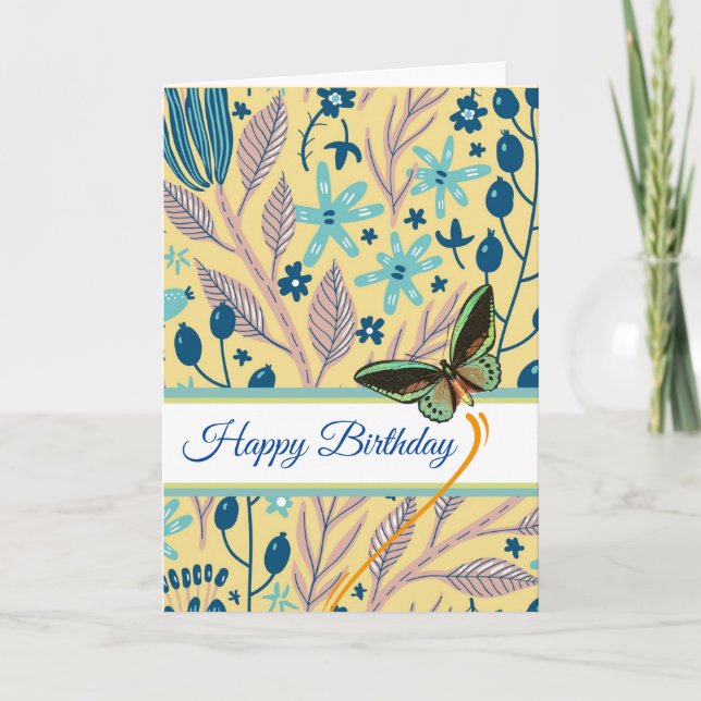 Carte Joyeux Anniversaire papillon Dreams prendre l'avio (Devant)