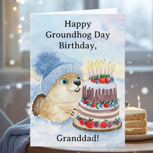 Carte Joyeux anniversaire Papy jour de la marmotte (Créateur téléchargé)