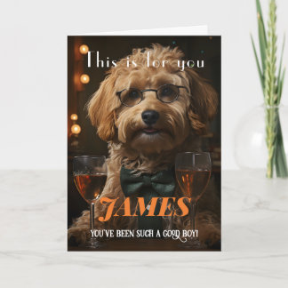 Carte Joyeux Anniversaire Parent Chien Élégant