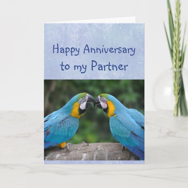 Carte Joyeux Anniversaire Partenaire Parrot Femme Amour (Devant)